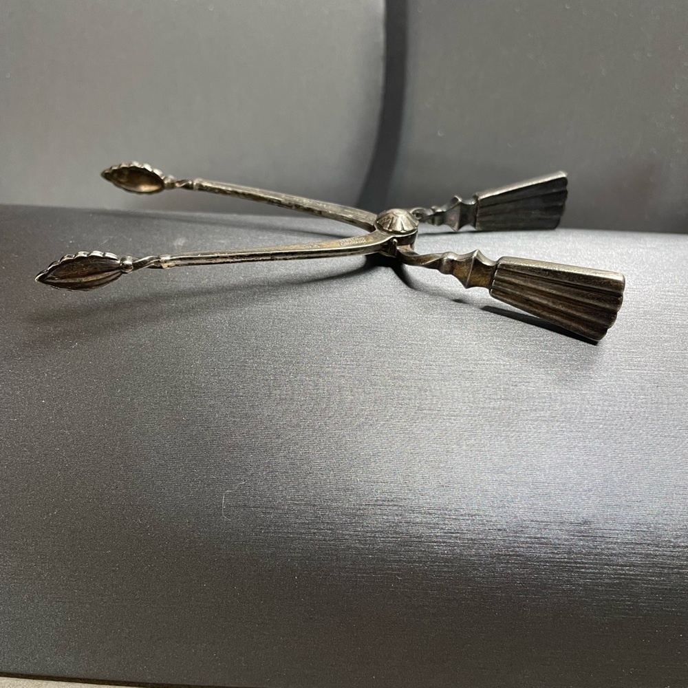 Georg Jensen Denmark Sterling Sugar Tongs 1920’s Scalloped & Art Deco Flair.